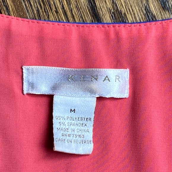 Kenar Two-Toned Blue/Coral Flowy Layered Tank, EUC M - Picture 6 of 6